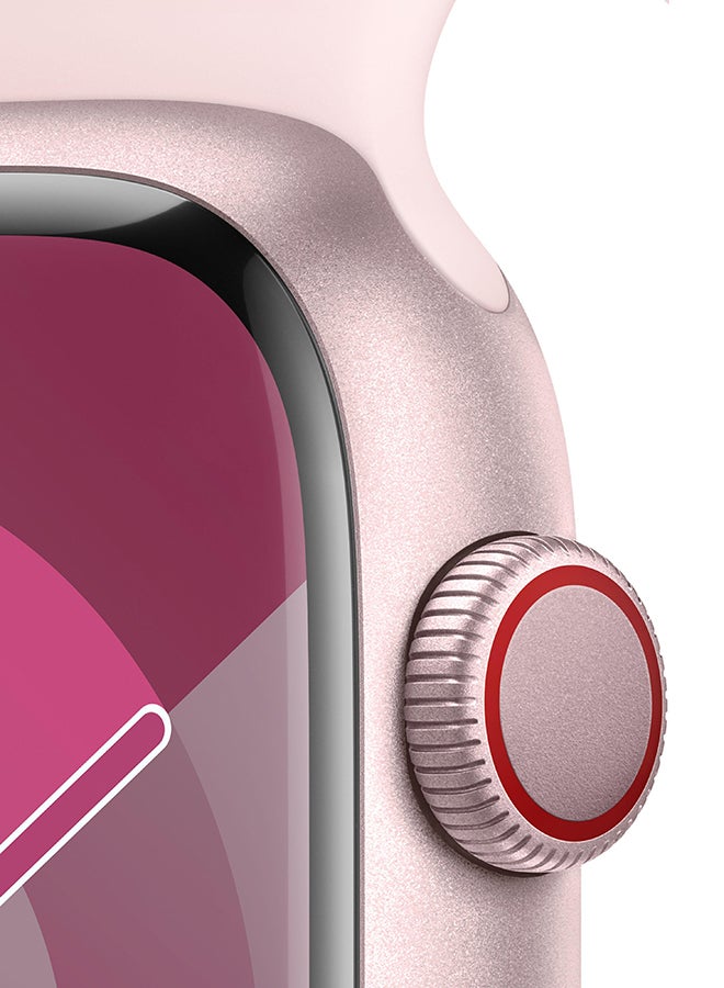 Apple Watch Series 9 Gps  Cellular 45mm Pink Aluminium Case With Light Pink Sport Band  Ml Pink - Image 3