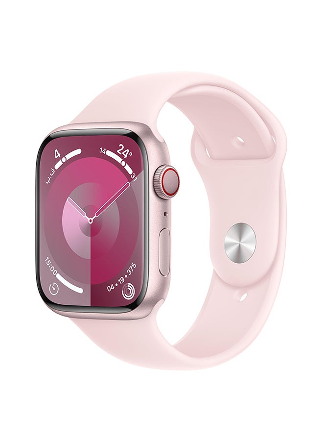Apple Watch Series 9 Gps  Cellular 45mm Pink Aluminium Case With Light Pink Sport Band  Ml Pink - Image 1