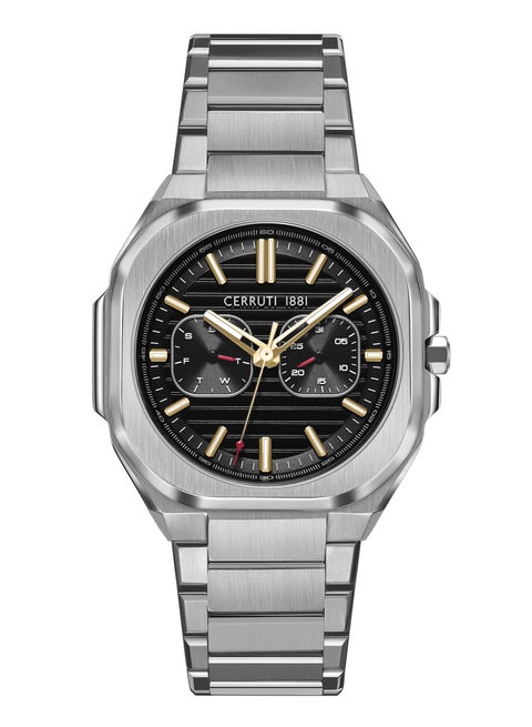 Men's Leadri Multifunction Watch - Squircle Case, Black Dial, White Line Indexes