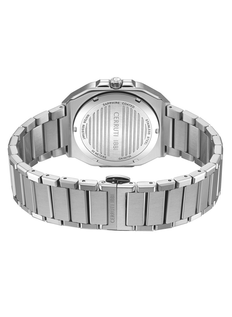 CERRUTI 1881 Men's Leadri Multifunction Watch - Squircle Case, Black Dial, White Line Indexes  - Image 4