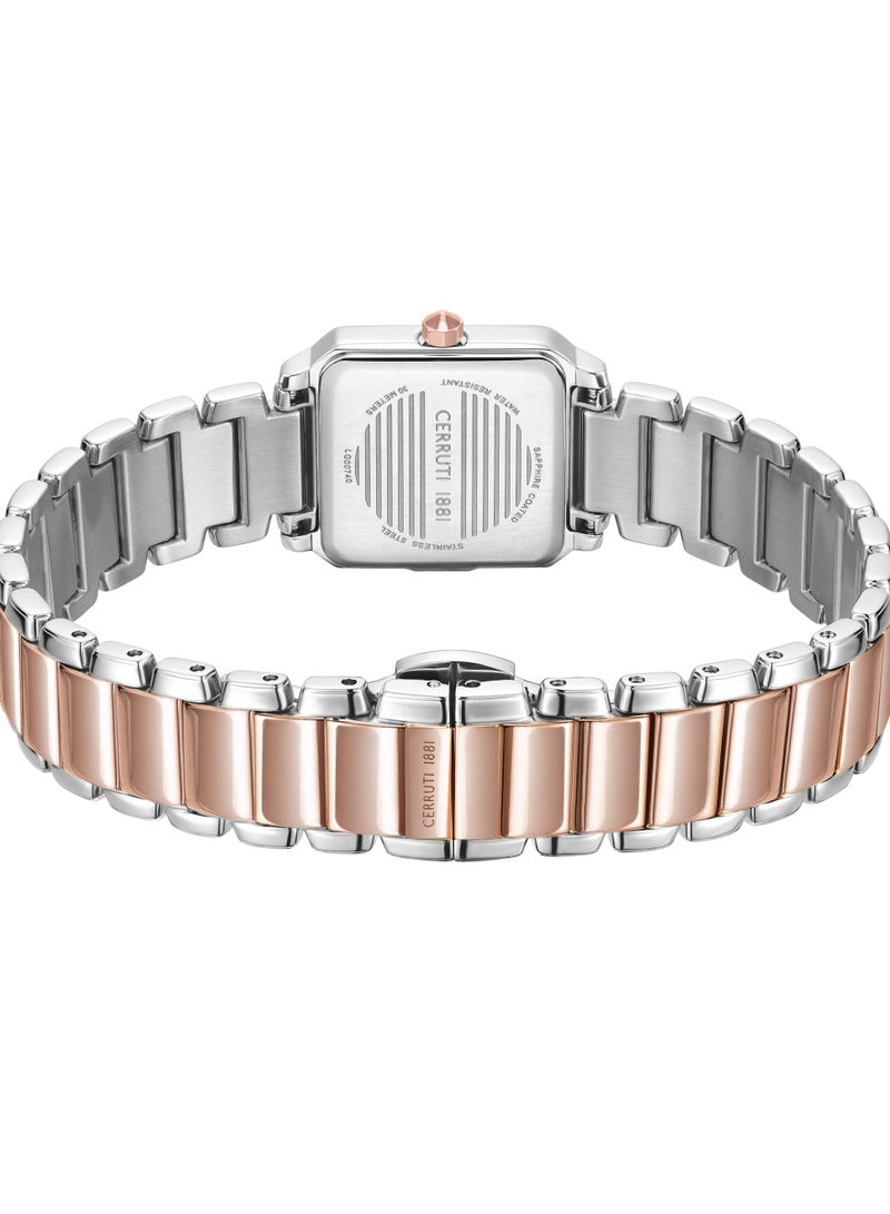 CERRUTI 1881 Women's Perugia Analog Watch - Square Gold-Plated Case, Grey Mother of Pearl Dial  - Image 4