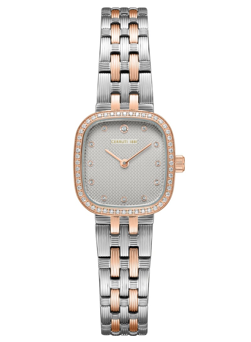 CERRUTI 1881 Women's Mira Analog Watch - Grey Mother of Pearl Dial, Crystal Indexes, Two-Tone Bracelet  - Image 1