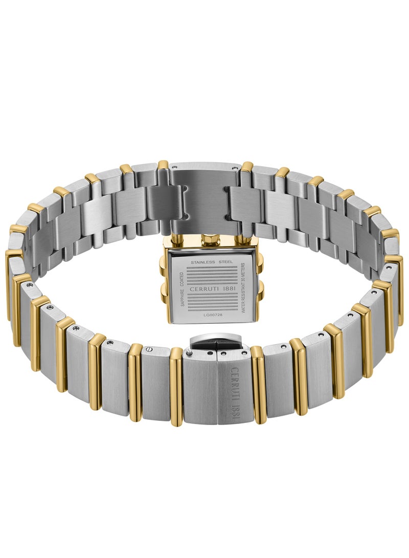 CERRUTI 1881 Women's Adria Analog Watch - Lock Shaped Dial, Silver White Dial, Bracelet  - Image 3