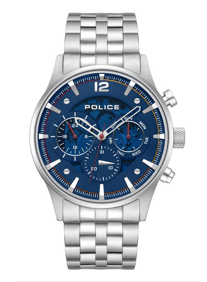 بوليس Men's Driver II 45mm Multifunction Watch with Semi-Transparent Blue Dial, 316L Stainless Steel Bracelet  - Image 1