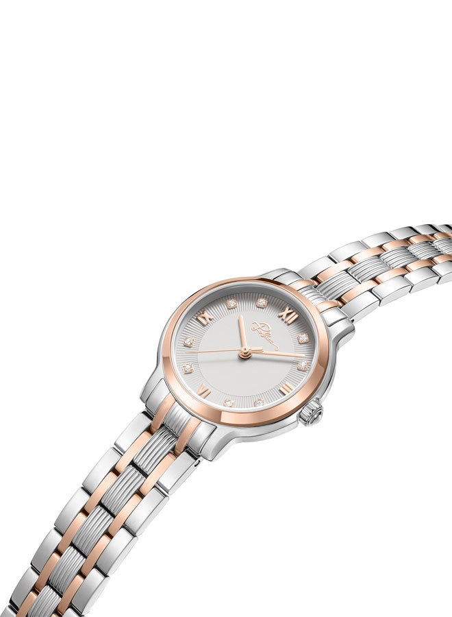 بوليس Women's Charm 27mm Two-Tone Watch with Grey Dial, Gold-Plated Roman Numerals & 316L Stainless Steel Bracelet  - Image 2