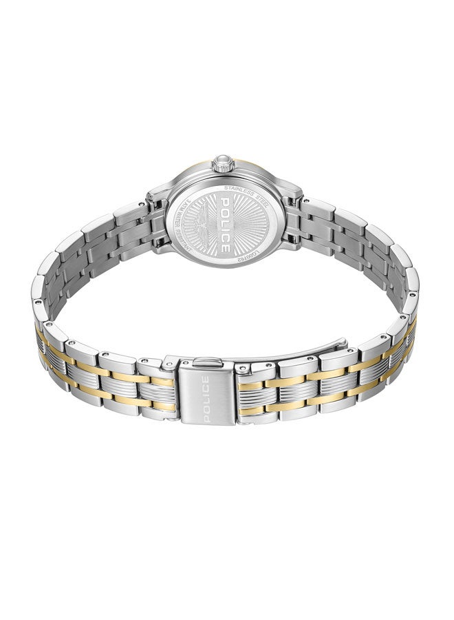بوليس Women's Charm 27mm Two-Tone Watch with Green Dial, Gold-Plated Roman Numerals  & 316L Stainless Steel Bracelet  - Image 3
