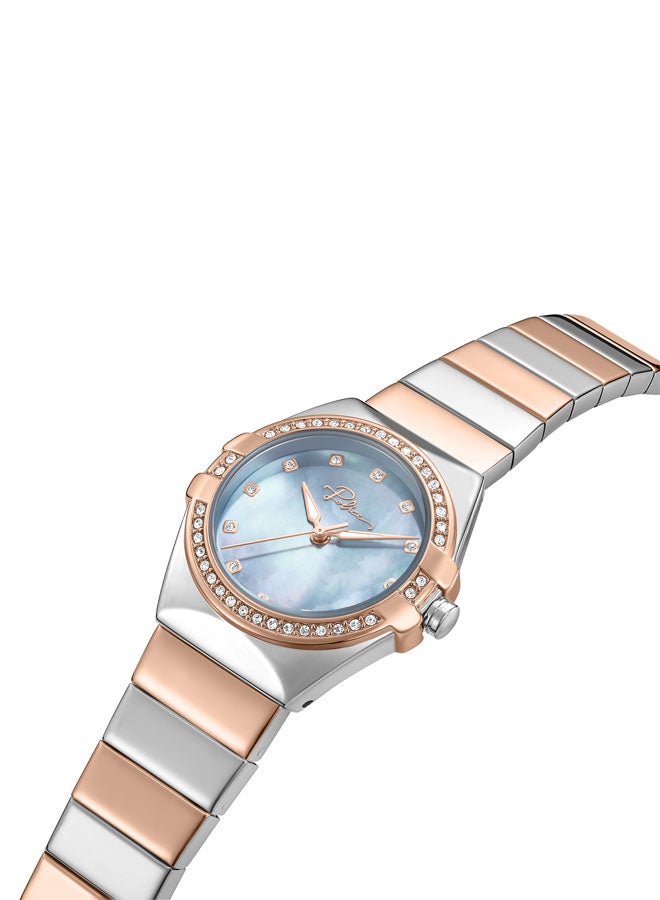 بوليس Women's Cosmos 29mm Rose Gold Watch with Grey Mother-of-Pearl Dial, White Stones & 316L Stainless Steel Bracelet  - Image 2