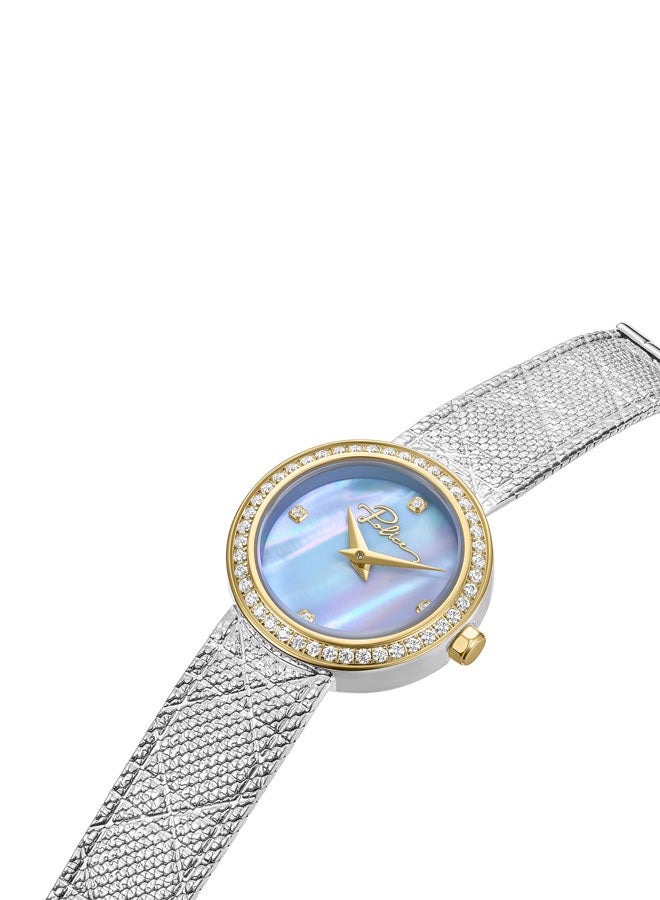 بوليس Women's Flare 26mm Watch with White Mother-of-Pearl Dial, Gold-Plated Topring & Mesh Bracelet - Image 2