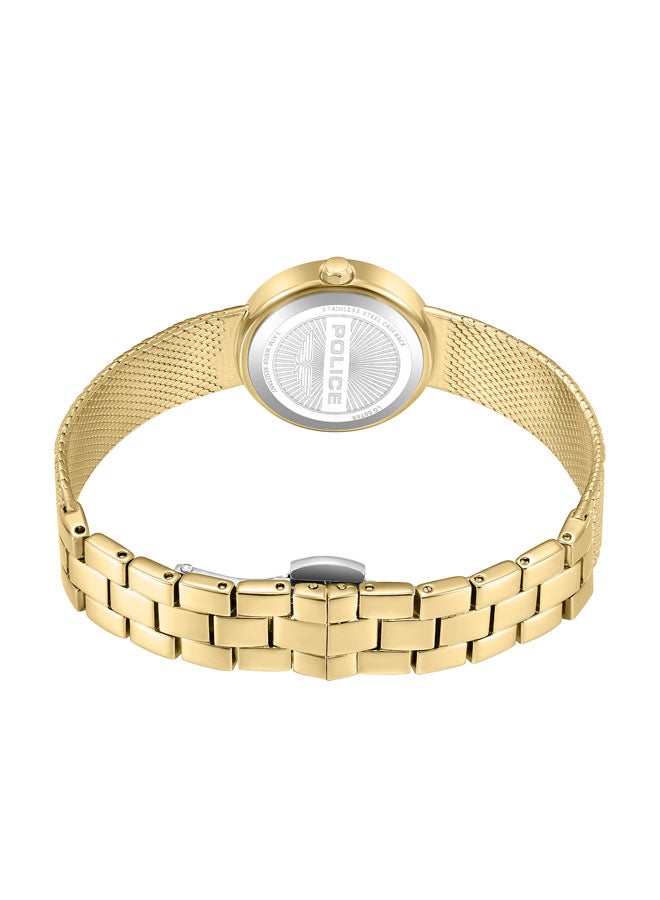 بوليس Women's Flare 26mm Watch with Green Mother-of-Pearl Dial, Gold-Plated Topring & Mesh Bracelet  - Image 3