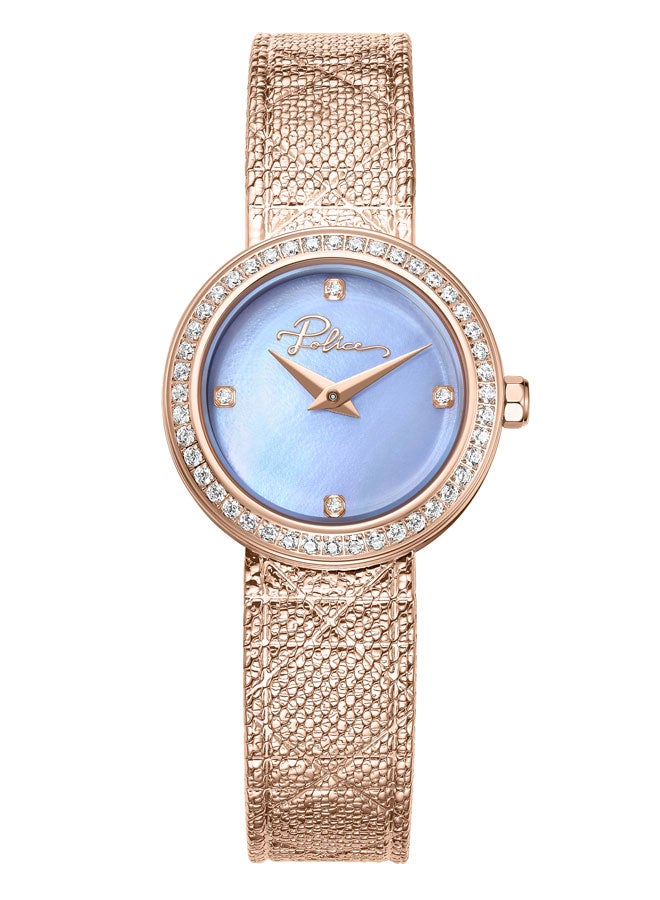 بوليس Women's Flare Women's 26mm Watch with Baby Blue Mother-of-Pearl Dial, Rose Gold Topring & Mesh Bracelet  - Image 1