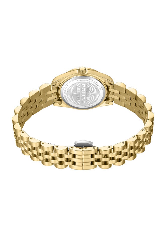 بوليس Women's Flute 28mm Watch with Green Mother-of-Pearl Dial, Gold-Plated Coin-Edged Topring & 316L Stainless Steel Bracelet - Image 3