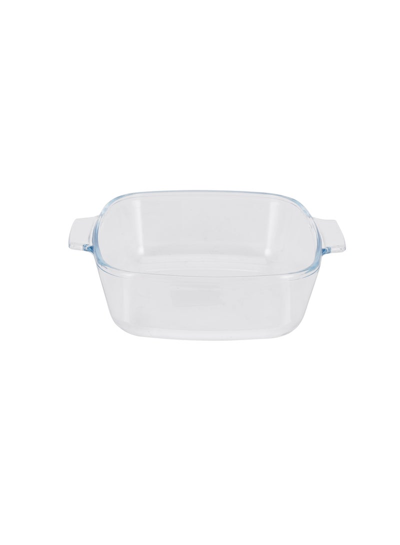 رويال فورد Royalford 0.8 L Glass Baking Dish with Lid-RF12201/ Square Tray Perfect for Baking and Serving/ Casserole with Easy Grab Handles and Knob/ Oven, Dishwasher and Freezer Safe Clear  - Image 2