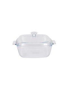 Royalford 1.5 L Glass Baking Dish with Lid-RF12200/ Square Tray Perfect for Baking and Serving/ Casserole with Easy Grab Handles and Knob/ Oven, Dishwasher and Freezer Safe Clear - pnsku/N70152250V/45/_/1739525570/92b0d064-1331-494b-8d24-49075d0f4ec9