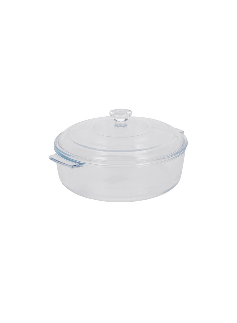 رويال فورد Royalford 1.7 L Glass Baking Dish with Lid-RF12202/ Round Tray Perfect for Baking and Serving/ Casserole with Easy Grab Handles and Knob/ Oven, Dishwasher and Freezer Safe  - Image 2