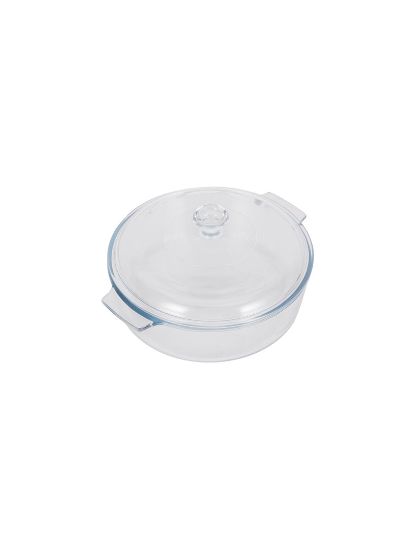 رويال فورد Royalford 1.7 L Glass Baking Dish with Lid-RF12202/ Round Tray Perfect for Baking and Serving/ Casserole with Easy Grab Handles and Knob/ Oven, Dishwasher and Freezer Safe  - Image 3
