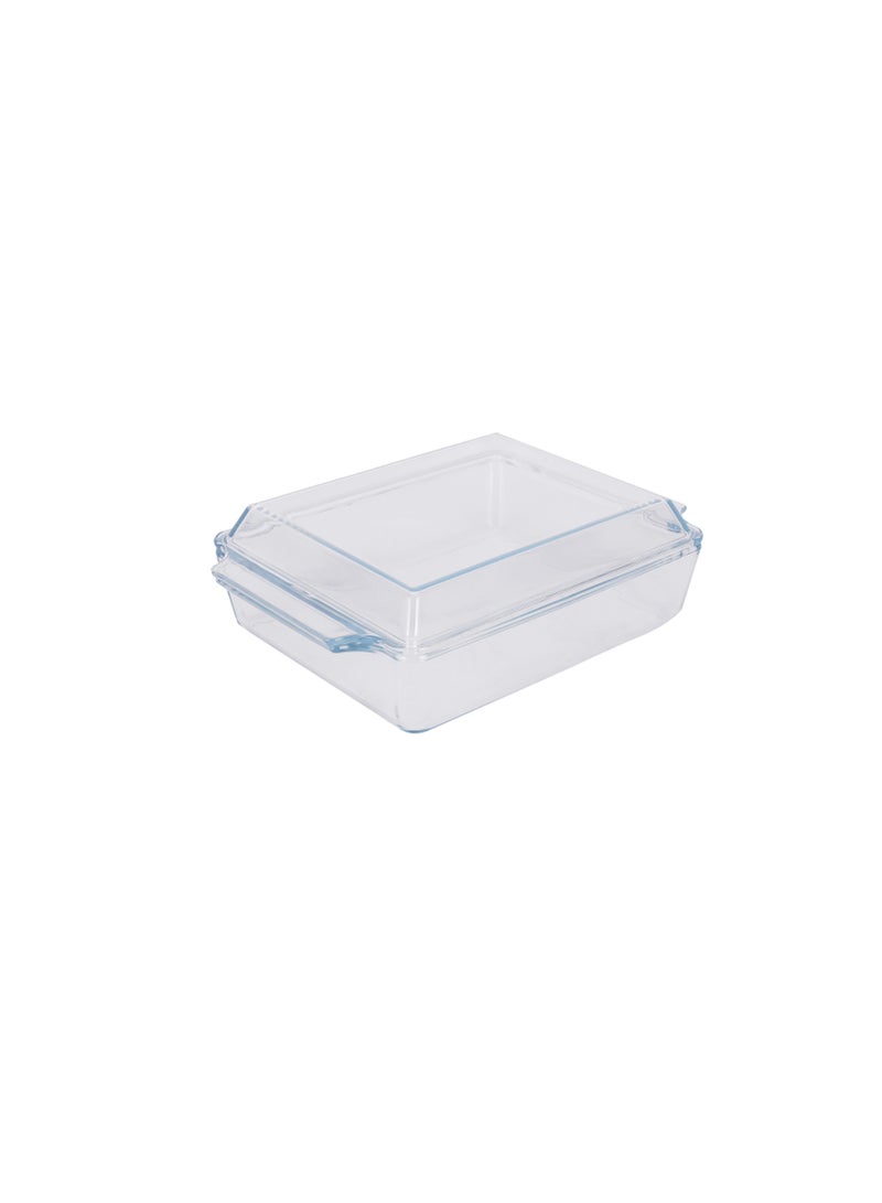 Royalford Royalford 2.0 L Glass Baking Dish with Lid-RF12205/ Rectangle Tray Perfect for Baking and Serving/ Casserole with Easy Grab Handles/ Oven, Dishwasher and Freezer Safe Clear  - Image 2