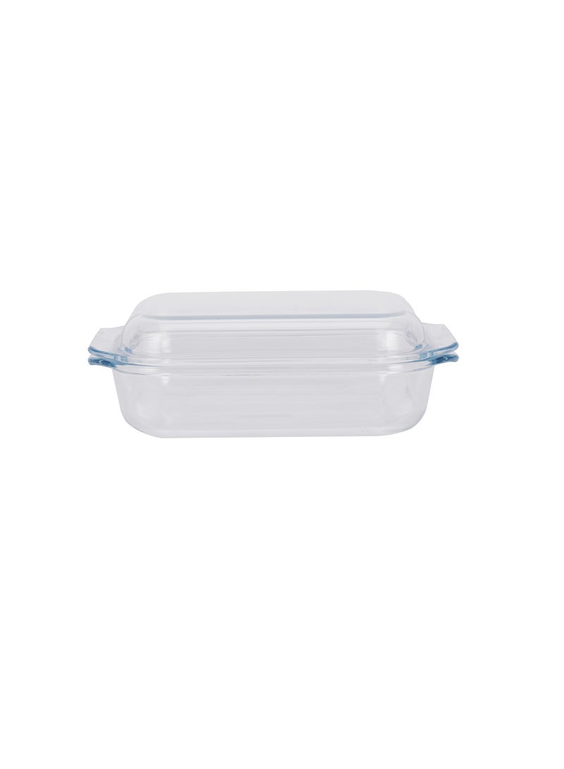 رويال فورد Royalford 1.35 L Glass Baking Dish with Lid-RF12204/ Rectangle Tray Perfect for Baking and Serving/ Casserole with Easy Grab Handles/ Oven, Dishwasher and Freezer Safe Clear  - Image 4