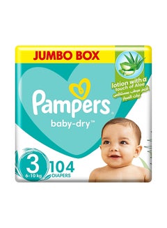 Baby-Dry, Size 3, Midi, 6-10 Kg, Jumbo Box, 104 Diapers