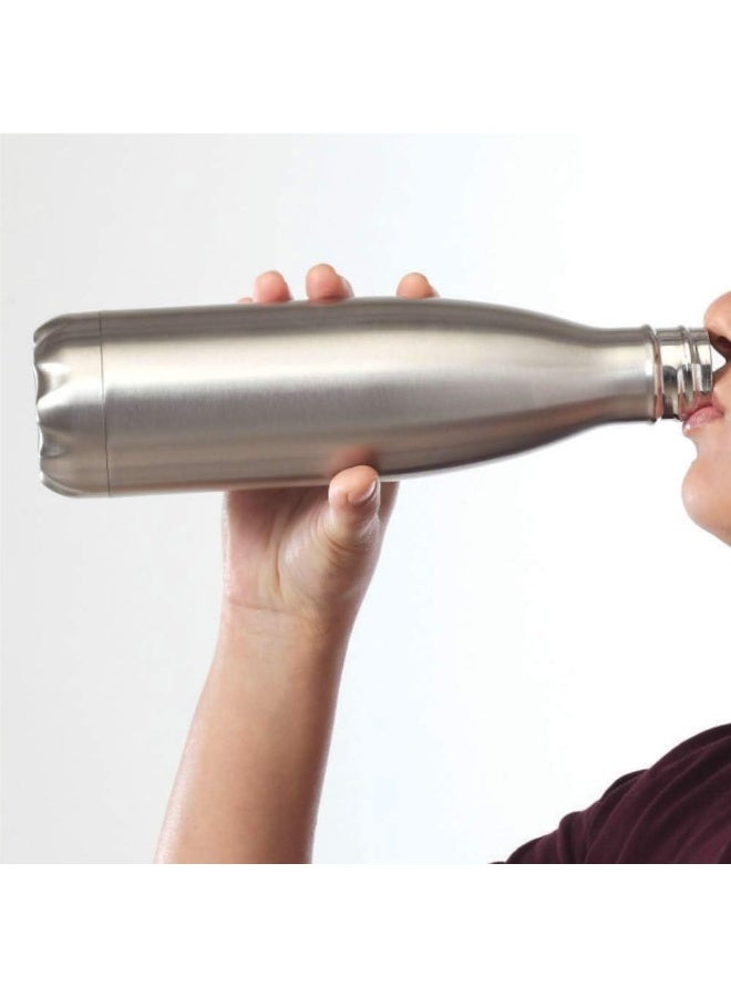 بوروسيل Borosil Vacuum Insulated Copper Coated Inner Bolt Water Bottle, Sports Bottle, Yoga Bottle, Outdoor, Portableleak Proof, Reusable Water Bottle Stainless Steel, 1000 Ml Silver Silver  - Image 4