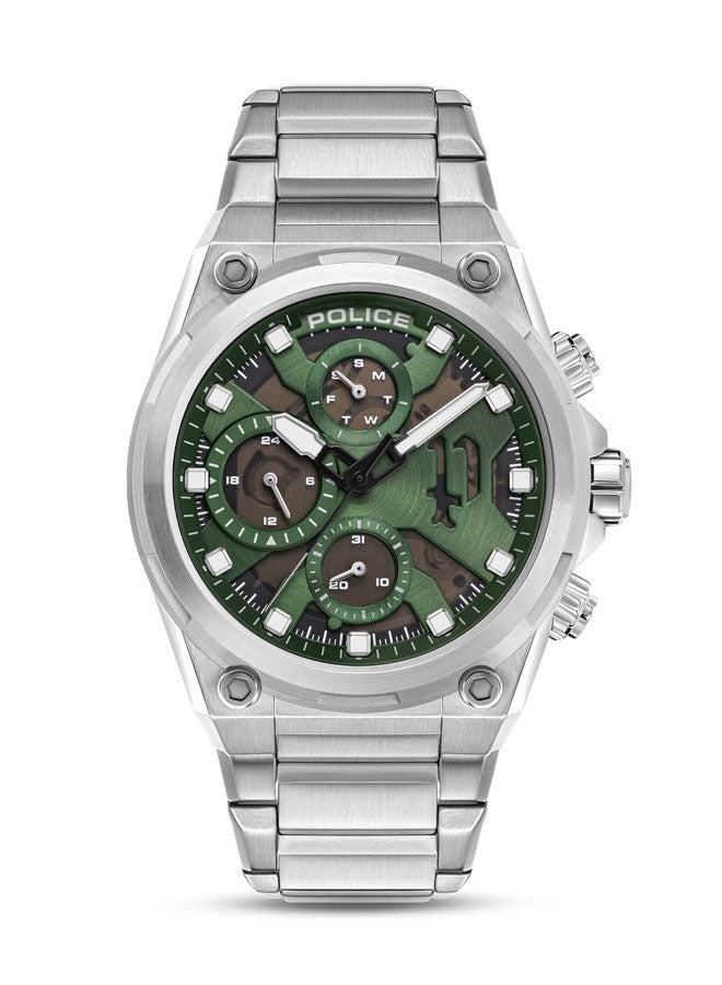 بوليس Men's Airflow 43mm Multifunction Watch with Hydraulic Green Plate, Black Dial & 316L Stainless Steel Bracelet  - Image 1