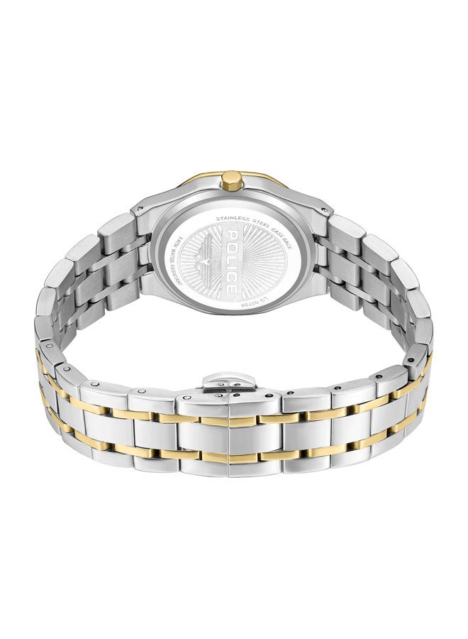POLICE Women's Moonlight 32mm Gold-Plated Watch with Champagne Mother-of-Pearl Dial & 316L Stainless Steel 5-Link Bracelet  - Image 3