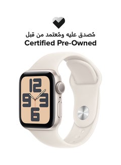 Apple Certified Pre Owned - Watch SE (2024) GPS 40mm Starlight Aluminium Case (Damaged Packing) Starlight  - Image 1