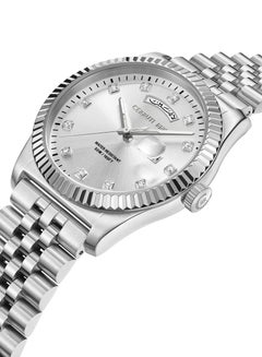 CERRUTI 1881 Women's Chienti Analog Watch - Silver Sunray Dial, Swarovski Crystal Markers, Arabic date and day  - Image 2