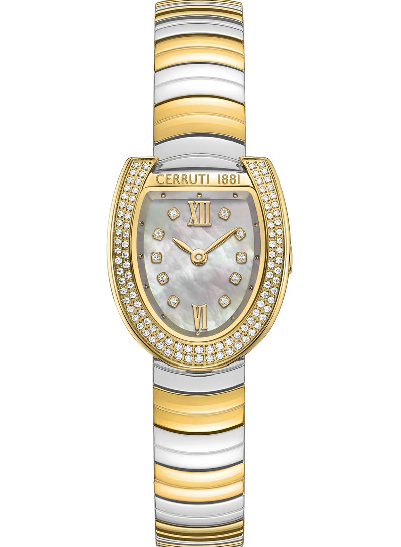 CERRUTI 1881 - Women's Lerici Analog Watch - White Mother of Pearl Dial, Roman Numerals, Two Tone Bracelet - Image 1