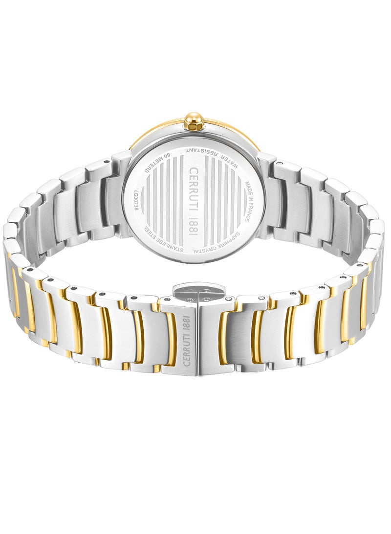 CERRUTI 1881 Women's Filiano Watch - Dark Green Mother of Pearl Dial, Gold Plated Topring, Bracelet  - Image 4