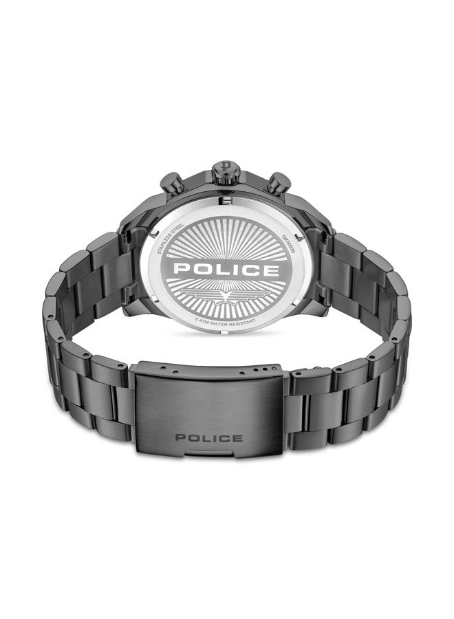 POLICE Men's Soul 44mm Multifunction Watch with Translucent Green Dial & 316L Stainless Steel Bracelet - Image 3