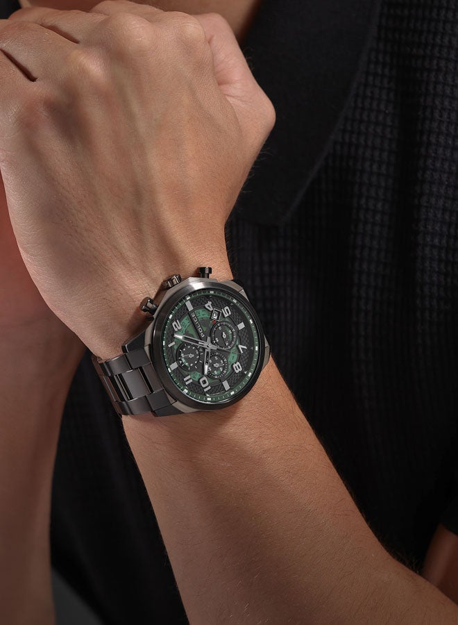 POLICE Men's Soul 44mm Multifunction Watch with Translucent Green Dial & 316L Stainless Steel Bracelet - Image 5