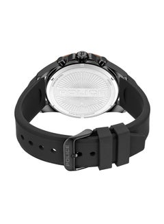 POLICE Men's Motion 45mm Multifunction Watch with Black Honeycomb Texture Dial, IP Rose Gold Topring & Silicone Strap  - Image 3