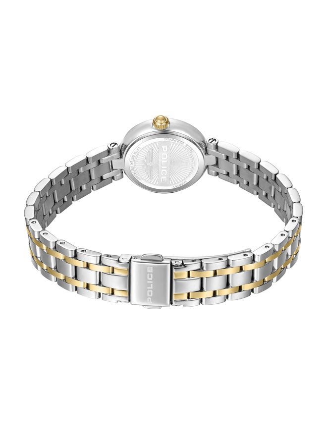 بوليس Women's Denali 36mm Two-Tone Watch with Silver Sunray Dial, Gold-Plated Hands & 316L Stainless Steel 5-Link Bracelet  - Image 3
