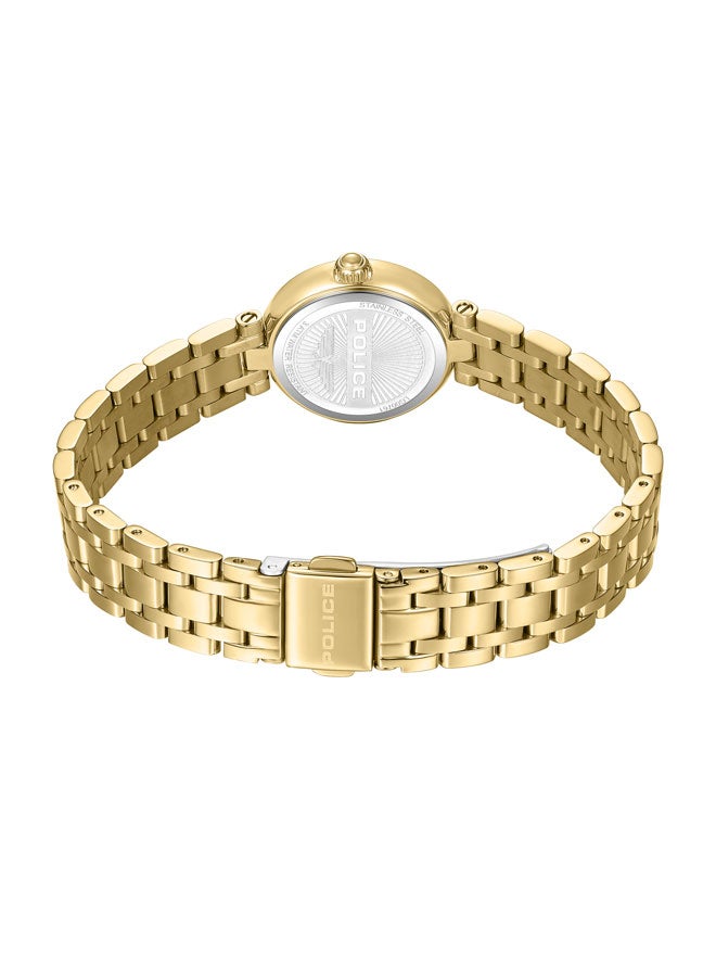 بوليس Women's Denali 36mm Watch with Silver Dial, Gold-Plated Hands & Gold-Plated 316L Stainless Steel 5-Link Bracelet  - Image 3