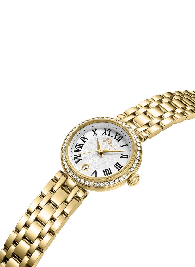 بوليس Women's Denali 36mm Watch with Silver Dial, Gold-Plated Hands & Gold-Plated 316L Stainless Steel 5-Link Bracelet  - Image 2