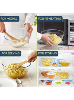بوروسيل Borosil Glass Mixing & Serving Bowl, Oven & Microwave Safe Bowl, 3.5 L, Borosilicate Glass Clear  - Image 3
