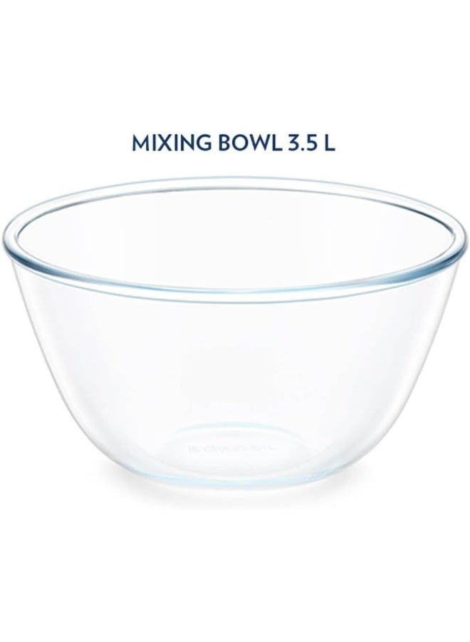 Borosil Glass Mixing & Serving Bowl, Oven & Microwave Safe Bowl, 3.5 L, Borosilicate Glass Clear - Image 4