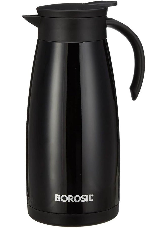 بوروسيل Borosil Vacuum Insulated Stainless Steel Teapot | Tea Pot | Thermal Flask | Thermos | Carafe | Jug | Coffee Pot | For Water, Coffee, Tea | 1.5 Liter Black  - Image 1