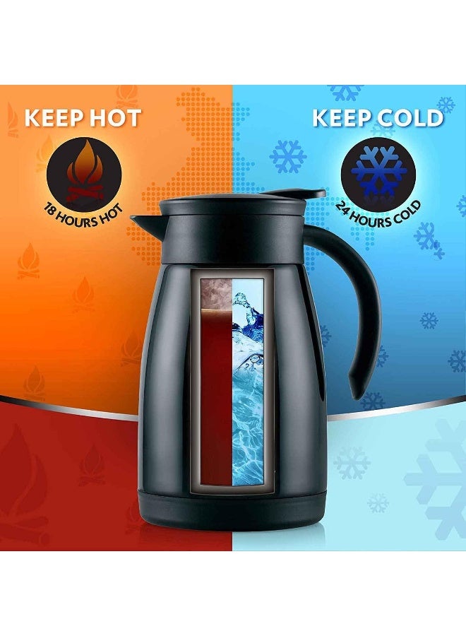 بوروسيل Borosil Vacuum Insulated Stainless Steel Teapot | Tea Pot | Thermal Flask | Thermos | Carafe | Jug | Coffee Pot | For Water, Coffee, Tea | 1.5 Liter Black  - Image 5