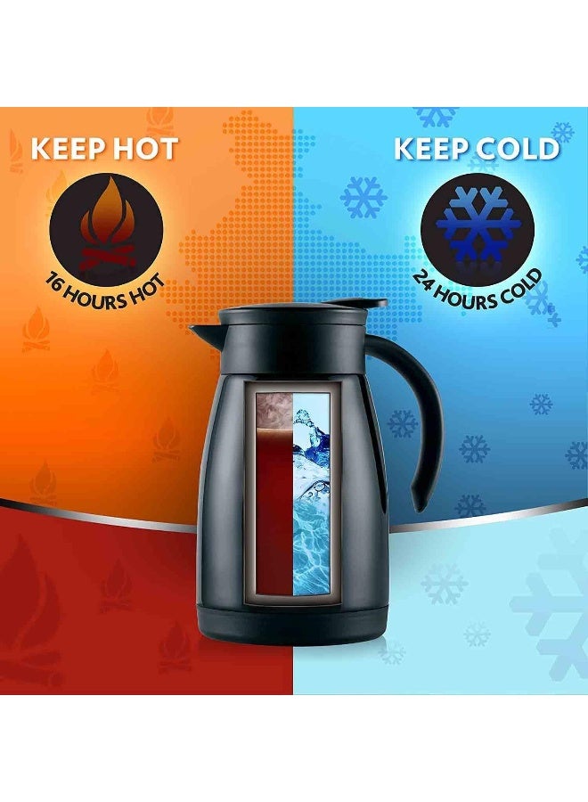 بوروسيل Borosil Vacuum Insulated Stainless Steel Teapot | Tea Pot | Thermal Flask | Thermos | Carafe | Jug | Coffee Pot | For Water, Coffee, Tea | 750 Ml Black  - Image 4