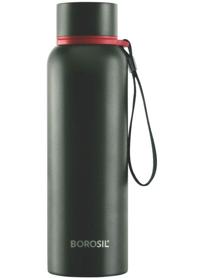 بوروسيل Borosil Vacuum Insulated Copper Coated Inner Trek Water Bottle Green  - Image 1