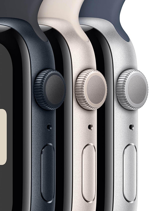 Apple Watch SE GPS 44mm Silver Aluminium Case with Storm Blue Sport BandML SILVER & STORM BLUE - Image 3
