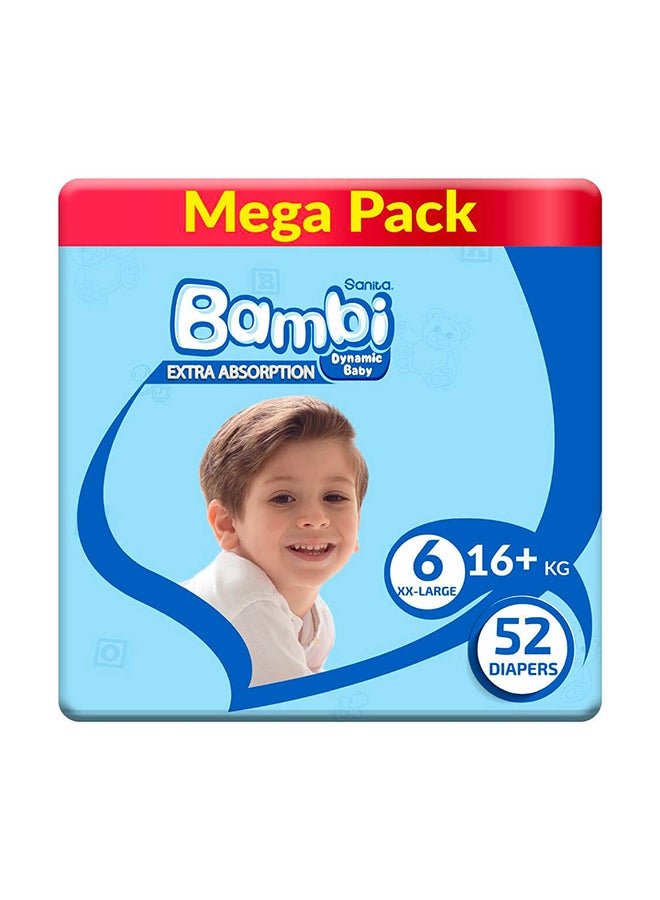 Sanita Bambi Sanita Bambi Baby Diapers Size 6, XXL, 16+kg, Mega Pack, 52 Diapers