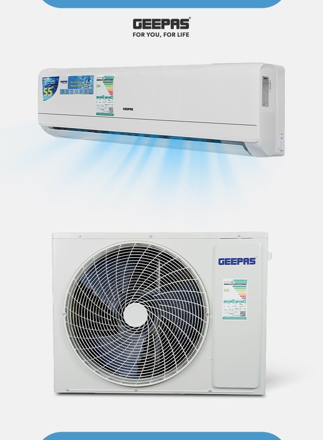 جيباس - 2 Ton Inverter Split Air Conditioner with Installation Piping Kit, Hot and Cold Functionality, and Gold Fin Condenser GACS247KRCHA White - Image 1