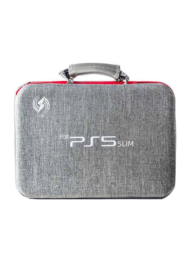 لوج الكترونيكس  Carrying Case Travel Storage Bag Compatible with PlayStation 5 Slim - Grey  - Image 1