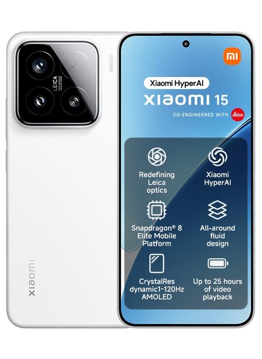 Xiaomi 15 Dual SIM White 12GB RAM 512GB 5G - Global Version - Image 1