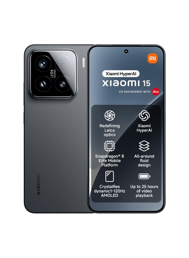 Xiaomi 15 Dual SIM Black 12GB RAM 512GB 5G - Global Version - Image 1