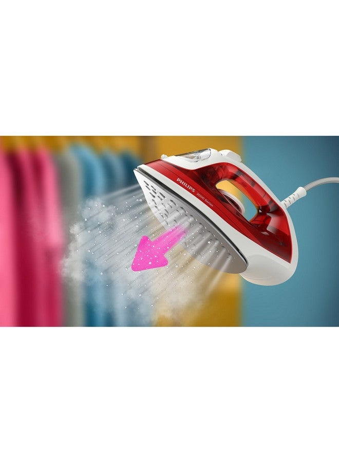 فيليبس - 2000 Series Steam Iron 250 ml 2000 W DST2010/46 Red and White - Image 1