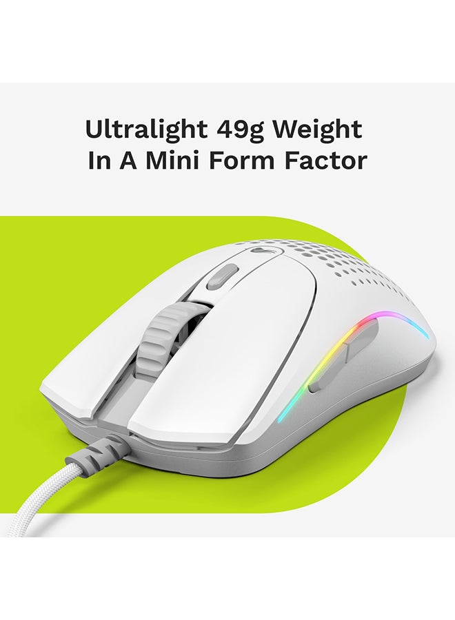 Glorious Glorious Model O 2 Mini Wired Gaming Mouse: Superlight 49g, 26K Optical Sensor, Motion Sync, 80M Clicks, 6 Programmable Buttons, Mouse for Small Hands, FPS, MMO, MOBA, Battle Royal Mouse, White - Image 3