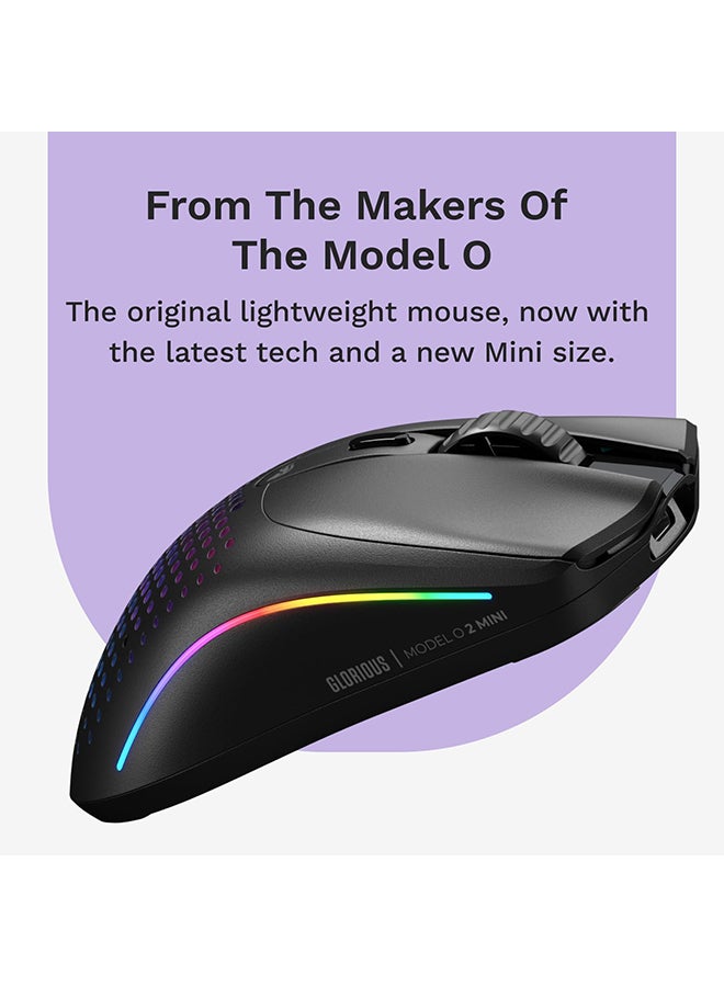 Glorious Model O 2 Mini Wireless Gaming Mouse: Superlight 57g, up to 210hr Battery, Dual Wireless 2.4GHz and Bluetooth 5.2, 26K Optical Sensor, 80M Clicks, 6 Programmable Buttons, FPS Mouse, Black - Image 2